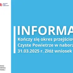 Grafika z symbolem domu i napisem "czyste powietrze zdrowy wybór" oraz informacją o programie.