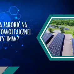 Widok z lotu ptaka na farmę fotowoltaiczną z rzędami paneli słonecznych.